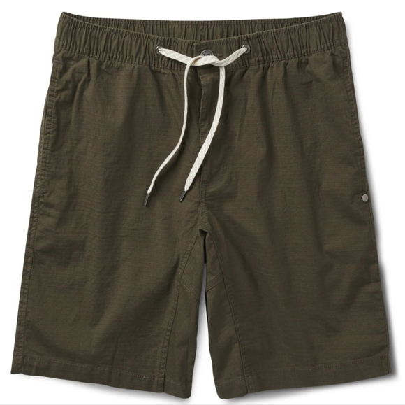 Vuori Dark Oregano/Olive Ripstop Organic Cotton Shorts w/ Teflon Shield Coating - Picture 2 of 9